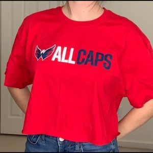 Capitals Hockey All Caps Cropped Tee